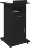 A black podium with a wooden texture on a white background. Anteprima dell’immagine prodotto