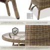 Collage of close-up shots highlighting features of a garden table. Produktbild-Vorschau