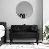 Panchina con cuscino in velluto nero 120,5x65x75 cm Anteprima dell’immagine prodotto 2