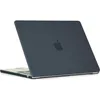 A dark gray MacBook Air laptop case is shown from a diagonal, rear-facing angle against a white background. Produktbild-Vorschau