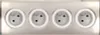 A silver power strip with four electrical outlets. Náhled obrázku produktu