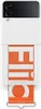 A white Samsung phone case with an orange strap is shown. Produktbild-Vorschau