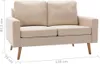vidaXL 2-tlg. Sofagarnitur Stoff Creme Produktbild-Vorschau 7