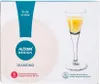 A box of shot glasses with a single glass filled with a yellow liquid. Anteprima dell’immagine prodotto