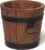 A wooden bucket with metal bands and a handle. Anteprima dell’immagine prodotto