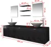 vidaXL 10-tlg. Badmöbel-Set mit Waschbecken und Wasserhahn Produktbild-Vorschau 11
