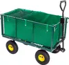 A green garden wagon with a black handle and yellow wheel hubs, shown against a white background. Produktbild-Vorschau