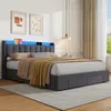 okwish Polsterbett 160×200 mit LED-Licht und Schubladen, Produktbild-Vorschau 2