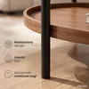 Stolik kawowy loftowy CORTADO 90 cm owalny z półką orzech Podgląd zdjęcia produktu 5