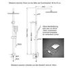 Diagrams and measurements of a shower system. Produktbild-Vorschau