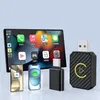 A car adapter and screen display with phone icons. Produktbild-Vorschau