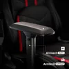 Close-up of a gaming chair armrest with feature callouts. Voir les images du produit
