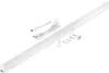 A white LED under-cabinet light bar with its accessories laid out on a white background. Produktbild-Vorschau