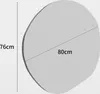 A gray, irregularly shaped mirror with dimensions indicated by text. Produktbild-Vorschau