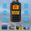 A Retevis RM01 handheld radio with various feature icons and example use case images. Voir les images du produit