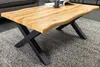 Couchtisch WILD 90cm Tischplatte 30mm X-Beine Wildeiche Produktbild-Vorschau 3
