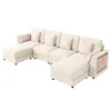 Merax Modulares U-/L Ecksofa, 6-Sitzer mit 2 Hockern, LED Produktbild-Vorschau 11