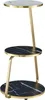 A three-tiered side table with a marble-like finish. Podgląd zdjęcia produktu