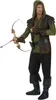 A man dressed in a medieval archer costume, holding a bow and arrow. Anteprima dell’immagine prodotto