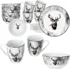 Alois 18pcs Set de petit déjeuner Porcelaine Cerf Bols Voir les images du produit 2
