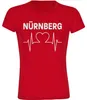 multifanshop Damen T-Shirt - Nürnberg - Herzschlag, rot, Produktbild-Vorschau 1