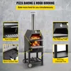 A VEVOR outdoor pizza oven is shown with callouts highlighting its features. Anteprima dell’immagine prodotto