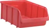 A red plastic storage bin is shown from a side-angle. Anteprima dell’immagine prodotto