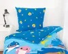 A close-up view of a child's bedding set with a Baby Shark theme. Anteprima dell’immagine prodotto