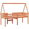 The Living Store Hochbett mit Dach Wachsbraun 90x190 cm Produktbild-Vorschau 7