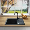 MIT ARMATUR - Rein Schwarz LINDBERGH® Granit Spüle "SIM44" Produktbild-Vorschau 2