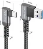Two angled USB cables with measurement annotations. Produktbild-Vorschau
