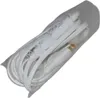 A pair of white in-ear headphones neatly packaged in clear plastic. Produktbild-Vorschau