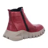 A single red boot with a beige sole is shown from the side against a white background. Produktbild-Vorschau