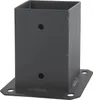 A dark gray metal post anchor with a square base and a hollow square top, shown against a white background. Náhled obrázku produktu