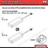 Diagram showing battery and charger requirements for an RC vehicle. Voir les images du produit