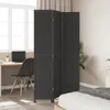 vidaXL 3-częściowy parawan składany czarny z litego drewna Podgląd zdjęcia produktu 3