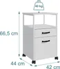 Cassettiera con rotelle Relaxdays, 2 cassetti, raccoglitori Anteprima dell’immagine prodotto 4