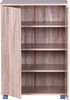 An open wooden cabinet with multiple shelves. Náhled obrázku produktu