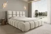 Asti Polsterbett 200x200 cm Beige – Velluto Samtbezug, Produktbild-Vorschau 2
