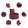 Poltrona Reclinabile Elettrica Rosso Vino in Pelle finta Anteprima dell’immagine prodotto 6