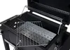 Close-up view of the inside of a black charcoal grill with two grates. Podgląd zdjęcia produktu