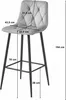 A bar stool with dimensions indicated by lines and text. Voir les images du produit