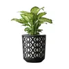 HowHomely Blumentopf Rund 15 cm Höhe, Pflanzkübel, Schwarz Produktbild-Vorschau 4