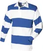 Front Row Rugby Polo-Shirt, langärmlig, gestreift RW476 Produktbild-Vorschau 1