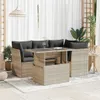 vidaXL 5-tlg. Garten-Sofagarnitur mit Kissen Hellgrau Poly Produktbild-Vorschau 2