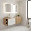 RODAN | Waschbeckenunterschrank - Braun und Weiß - 160 cm - Produktbild-Vorschau 4