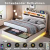 A modern bedroom with a floating bed frame featuring integrated storage and LED lighting. Anteprima dell’immagine prodotto