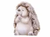 A ceramic hedgehog figurine with fluffy fur details, shown from a side-angle against a white background. Produktbild-Vorschau