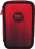 A red and black pencil case with a gradient pattern and a logo. Náhled obrázku produktu