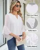 ASKSA Femme Manches 3/4 Chemise Élégante Col V Mousseline Voir les images du produit 6